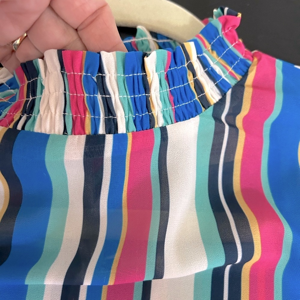 NWT. Flying Tomato Striped Blouse Size Medium - Picture 6 of 8